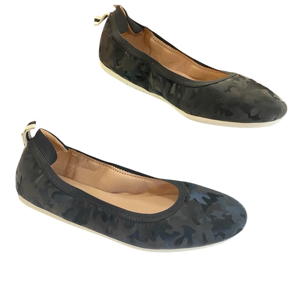 Life Stride Black Camouflage Flats stretchy fabric flat sole size 11